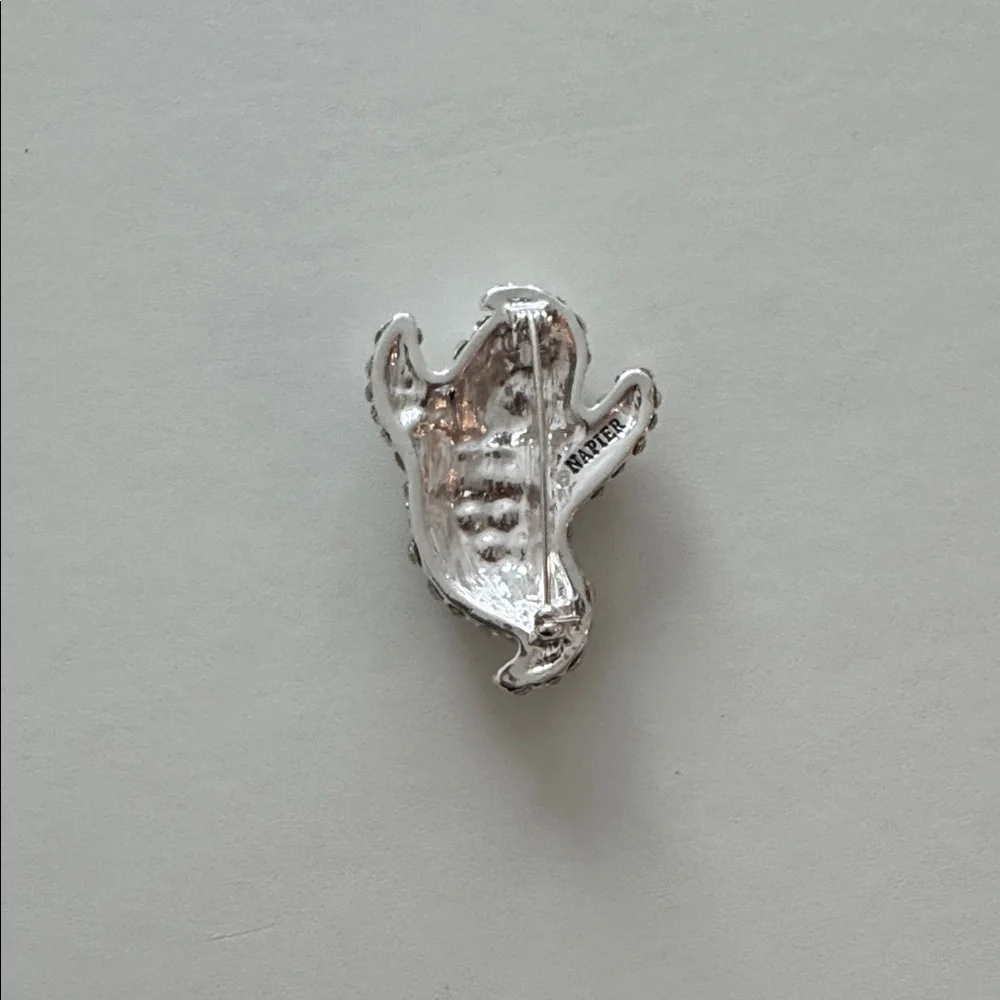 Napier Rhinestone Ghost Brooch
